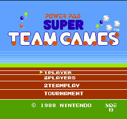 Super Team Games title screen for NES
